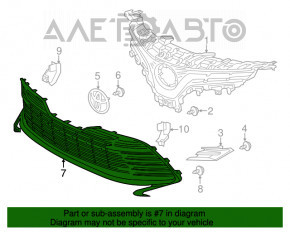Нижняя решетка переднего бампера Toyota Camry v70 18-20 LE usa без крюка без птф