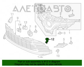 Крепления нижней решетки переднего бампера левое Toyota Camry v70 18-20 L/LE/XLE