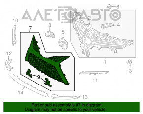 Grila inferioară a bara față Toyota Camry v70 18-20 SE\XSE, neagră mată, nouă, neoriginală