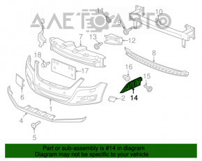 Suportul pentru bara de protecție față dreapta VW Tiguan 09-11, nou, aftermarket, non-original