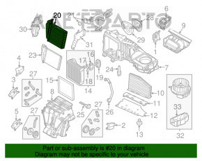 Radiatorul de încălzire a încălzitorului VW Passat b7 12-15 SUA AVA