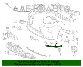 Buza bara de protecție față stânga pentru Lexus RX350 RX450h 16-19, nou, neoriginal