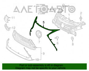 Grila de protecție a bara frontală superioară pentru Lexus ES300h 16-18, cromată, nouă, neoriginală