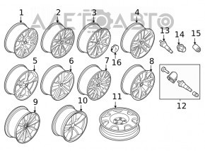 Roată de 19 inch pentru Ford Mustang mk6 15- tip 2