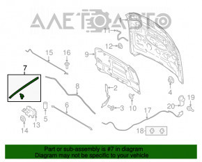 Уплотнитель капота правый Ford Mustang mk6 15-17