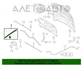 Уплотнитель капота левый Ford Mustang mk6 15-17