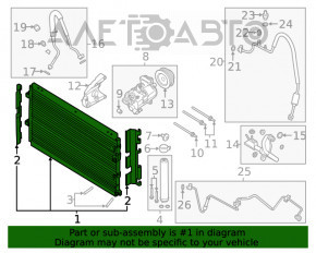 Radiatorul condensatorului de aer condiționat Ford Mustang mk6 15- 2.3T