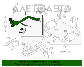 Tubul de admisie cu catalizator pentru Ford Mustang mk6 15- 2.3T