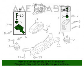 Кронштейн подушки двигателя правый Ford Mustang mk6 15- 2.3T