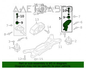 Кронштейн подушки двигателя левый Ford Mustang mk6 15- 2.3T