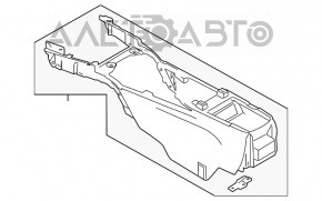 Consola centrală cu cotieră și suporturi pentru pahare pentru Ford Mustang mk6 15- în piele neagră, asamblate.