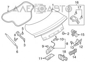 Крышка багажника Ford Mustang mk6 15- купе под спойлер