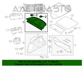 Raftul din spate pentru Ford Mustang mk6 15- negru