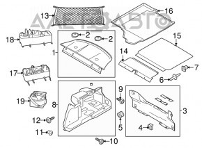 Raftul din spate pentru Ford Mustang mk6 15- negru