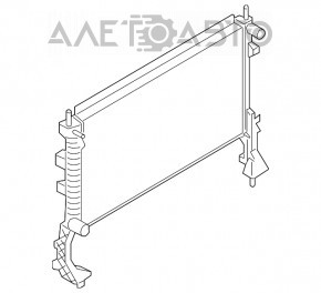 Radiatorul de răcire a apei pentru Ford Mustang mk6 15- 2.3T este îndoit.