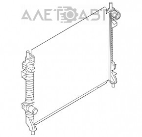 Radiatorul de răcire a apei pentru Ford Mustang mk6 15- 3.7, 5.0 este îndoit.