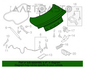 Крышка багажника Ford Mustang mk6 15- кабрио под спойлер новый OEM оригинал