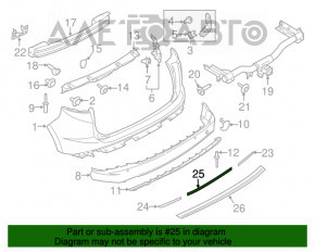 Reflectorul de bara spate centrala pentru Ford Edge 15-18, model nou neoriginal, 59 cm.