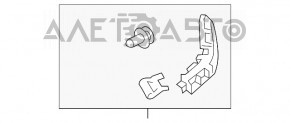 Suportul pentru bara spate stânga pe aripa Ford Edge 15-18 pre-restilizare.