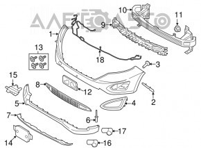 Capacul buzei bara fata Ford Edge 15-18 restilizat SPORT