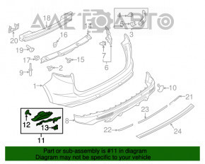 Capăt de evacuare dreapta Ford Edge 15-18 pre-facelift SPORT cu suport