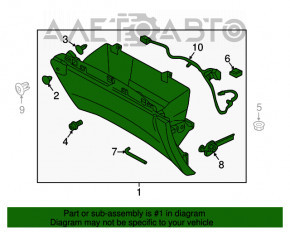 Перчаточный ящик, бардачок Ford Edge 15- черн с airbag