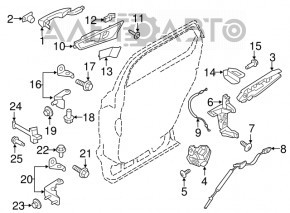 Петля двери нижняя задняя левая Ford Edge 15-