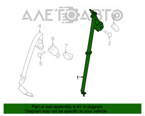 Ремень безопасности задний левый Ford Edge 15- беж