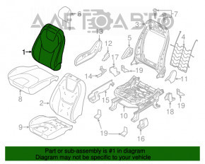 Scaunul pasagerului Ford Edge 15- fără airbag, piele neagră