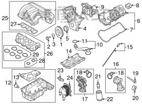 Colector de admisie partea de jos Ford Flex 13-19