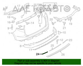 Reflectorul de pe bara spate stânga Ford Edge 15-18, nou, original