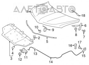 Capota de blocare a capotei Ford Edge 15- OEM nou original