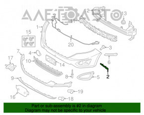 Suportul pentru bara de protecție față aripa stângă-bara de protecție Ford Edge 15-18 pre-restilizare, nou, original