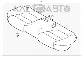 Rândul din spate al scaunelor Mazda 6 13-15 este din material textil gri.