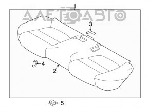 Rândul din spate al scaunelor Mazda 6 13-15 este din material textil gri.