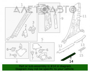 Capacul pragului exterior frontal stânga Mazda 6 13-21 negru