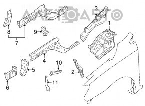 Grila amplificatorului de bara fata dreapta Nissan Sentra 13-19 nou original