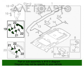 Manerul plafonului din față dreapta Mazda CX-9 16- gri