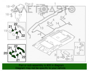 Manerul plafonului din spate dreapta pentru Mazda CX-9 16- gri.