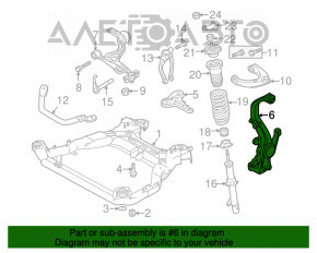 Цапфа со ступицей передняя левая Mazda6 09-13