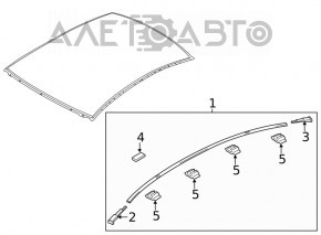 Capota dreapta a acoperisului Mazda 6 13-21