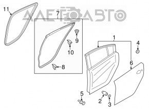 Garnitura ușii din spate dreapta Mazda 6 13-17
