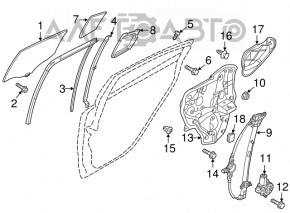 Garnitură de geam spate stânga Mazda 6 13-16