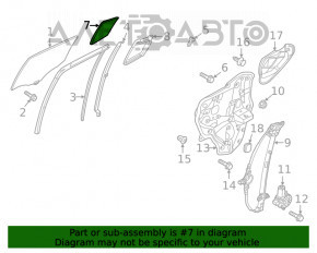 Стекло двери треугольник заднее левое Mazda 6 13-21