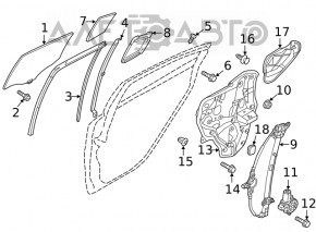 Стекло двери треугольник заднее левое Mazda 6 13-21