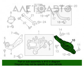 Maneta inferioară pentru arc spate dreapta Mazda 6 13-17 ruginită.