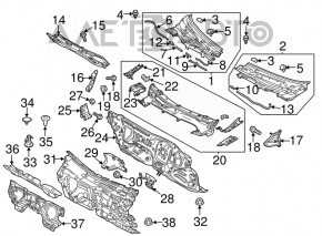 Grila stergatoarelor din plastic stanga Mazda 6 13-17