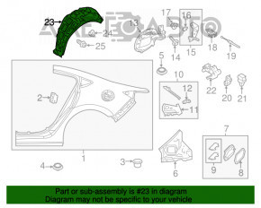 Aripa spate stânga pentru Mazda 6 13-17.