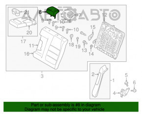 Suport pentru cap spate central Mazda 6 13-21, material textil, gri, pentru curățare chimică