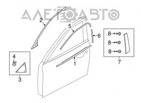 Garnitură ușă față stânga superioară Mazda 6 13-17 nouă OEM originală